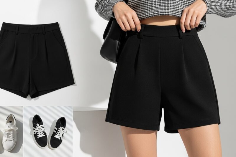 3807936118: High-Waisted Shorts Combining Comfort and Style